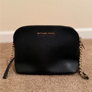 Michael Kors Cindy Dome Black Saffiano Leather Crossbody Bag
